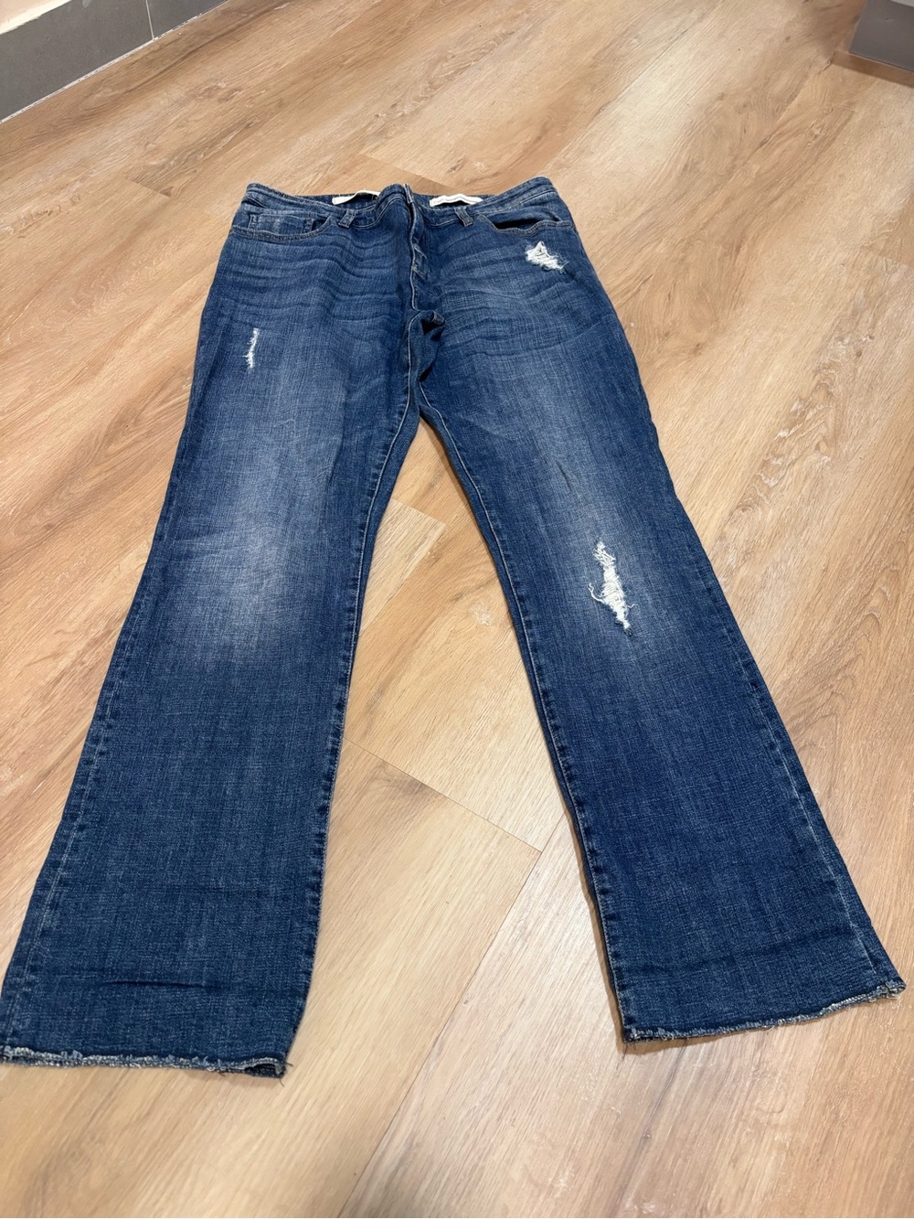 Pilcro Dark Blue Distressed Flare Jeans size 31